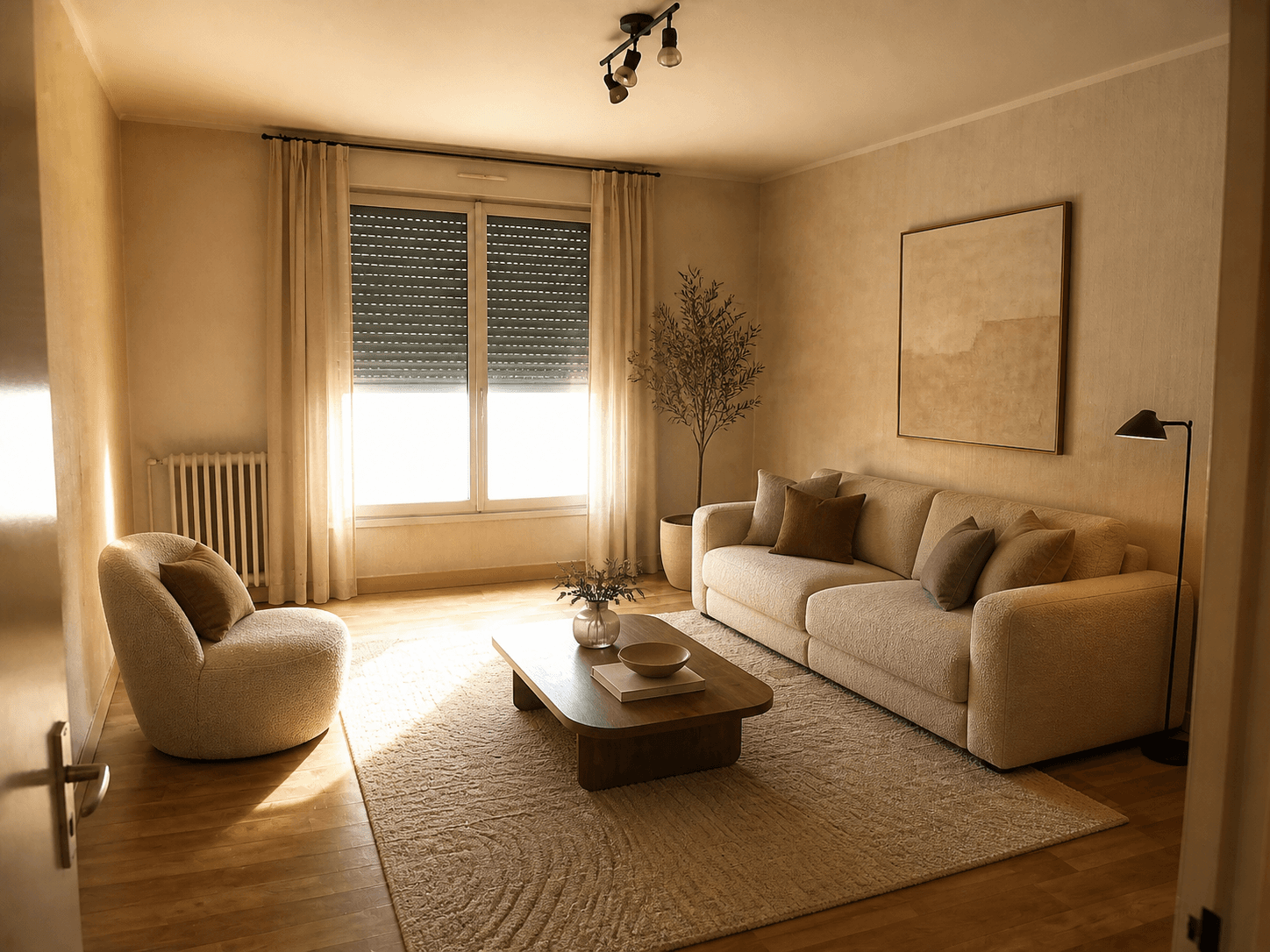 Meubler une pièce mal photographiée après staging
