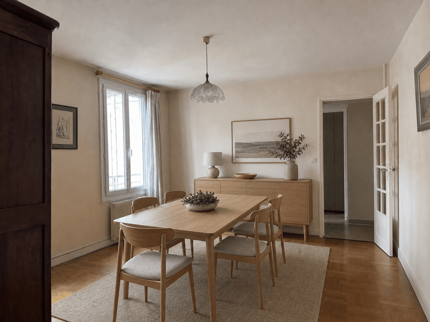 Salle à manger après staging